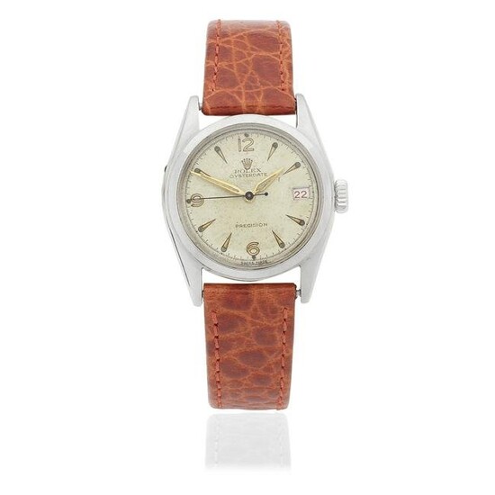 Rolex. A stainless steel manual wind wristwatch with roulette date wheel Oysterdate, Ref: 6066,...