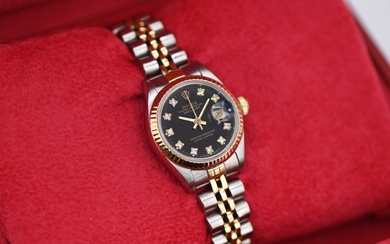 Rolex - Lady-Datejust Black Diamond Dial - 69173 - Women - 1990-1999
