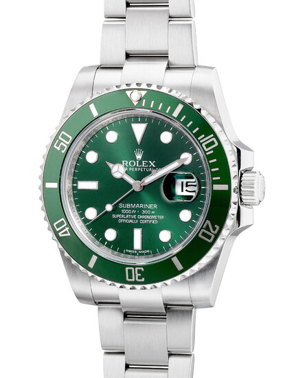 Rolex, Ref. 116610LV An attractive stainless steel diver's wristwatch with center seconds, date, bracelet, guarantee and fitted presentation box