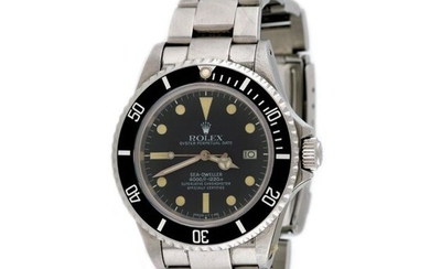 Rolex Sea-Dweller wristwatch, men, stainless steel, d=43 mm / Men's Rolex Sea-Dweller wristwatch, reference 16660, automatic movement. Black dial with luminescent hour indexes and date at 3 o'clock. Original bracelet and deployant type closure.