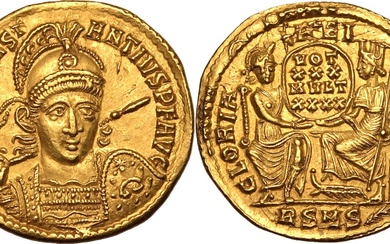 Roman Empire Constantius II AD 355-357 AV Solidus Good Extremely Fine; well-centred and lustrous, boasting impressive detail