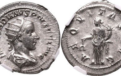 Roman Empire Gordian III AD 240 AR Antoninianus NGC XF Strike: 4/5 Surface: 4/5