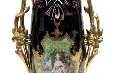 Royal Vienna (Germany) Porcelain Vase Ca. 1900, H 14" W 8"