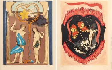 Salvador Dali (Spanish, 1904-1989) Lithographs in Colors on Wove Paper 1977, "Triumph of Love (Suite