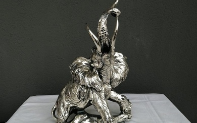 Sculpture, Elefante - 37 cm - Silver laminated