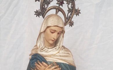 Sculpture, Virgin Mary - 43.5 cm (1) - Wood - Second half 19th century