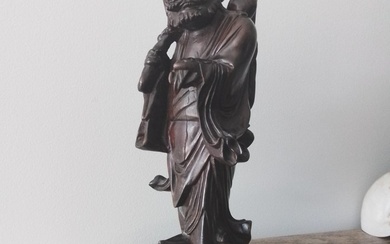 Sculpture immortel 19ème Siècle - Wood - China - Qing Dynasty (1644-1911) (No Reserve Price)