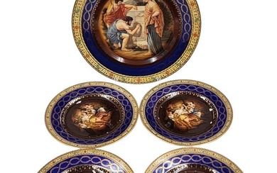 Set Of 5 Royal Vienna Style Cabinet Plates