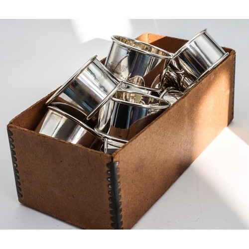 Set of Twelve Antique Silver Plated Napkin Rings