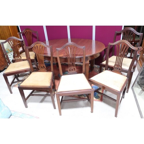 Set of six (4+2) Geo. lll style mahogany dining chairs with ...