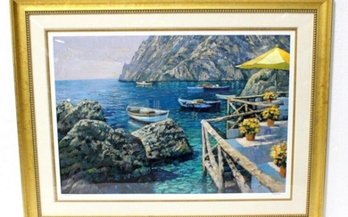 Signed Howard Behrens Limited Edition Giclee Cafe Capri