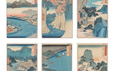 Six Japanese Woodblock Prints after Utagawa Hiroshige (1798-1858)