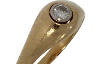 Solitair ring - 18 kt. Gold - Ring - 0.07 ct Diamond