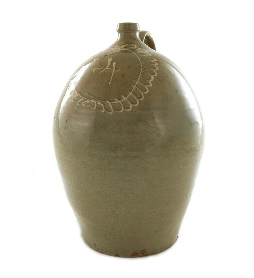 South Carolina Decorated Stoneware Jug, Attributed to Thomas Chandler