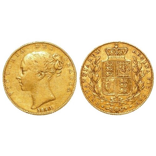 Sovereign 1841, rare date, F/GF