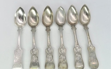 Spoon (6) - .750 silver - Austria - Early 19th century