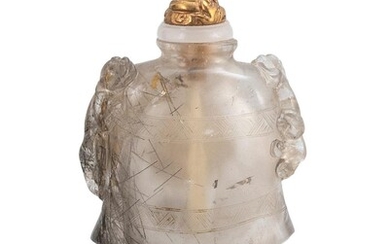CHINESE HAIR CRYSTAL SNUFF BOTTLE 19th Century In...