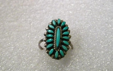 Sterling Silver Turquoise Petite Point