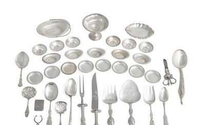 THIRTY-EIGHT AMERICAN, ASIAN, AND CONTINENTAL SILVER SERVING PIECES AND HOLLOWARE