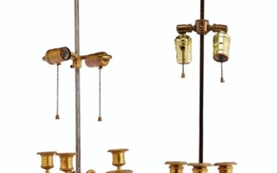 TWO DIRECTOIRE ORMOLU BOUILLOTTE LAMPS, CIRCA 1795