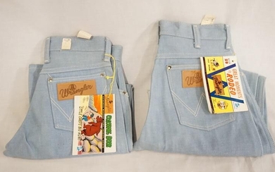 TWO PAIRS OF VINTAGE WANGLER SANFORIZED JEANS W/