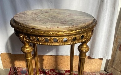 Tavolino in stile Luigi XVI con piano in marmo - Side table - Marble, Wood