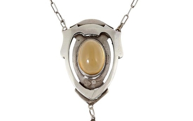 The Kalo Shop pendant necklace pendant: 1"w x 1 7/16"h; chain: 19 1/2"l