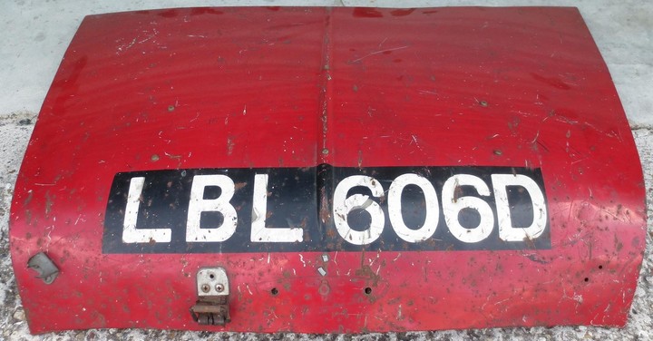 The original Bonnet from the (Works) Mini Cooper S rally car, Registration LBL 606D