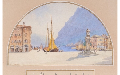 Theodor Alphons Krakau 1860 - 1897 Graz "Riva am Gardasee Aquarelle sur papier 15 x...