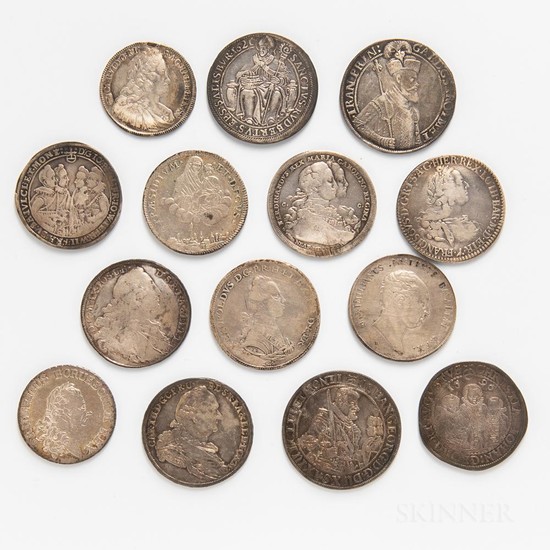 Thirteen Continental Thalers and Crown-size Coins