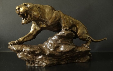 Thomas Cartier - Art deco panther sculpture