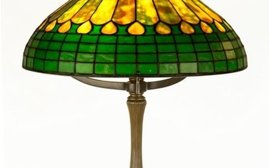 Tiffany Studios, New York, Jeweled Feather Table Lamp
