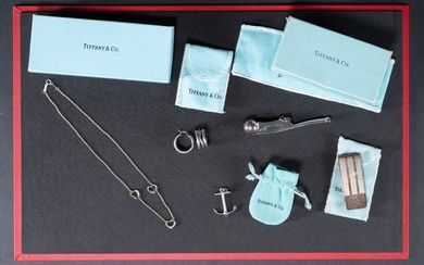 Tiffany & Co Sterling Silver Jewelry Collection Group Lot Necklace Whistle Pendant Charm Earings