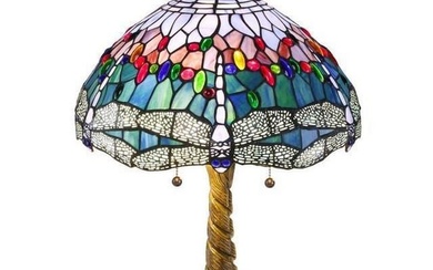 Tiffany-style Blue Dragonfly Table Lamp