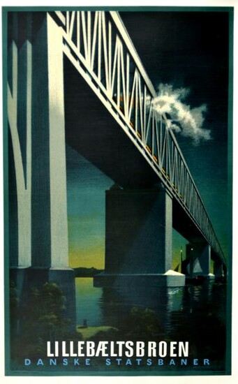 Travel Poster Lillebaeltsbroen Danske Statsbaner