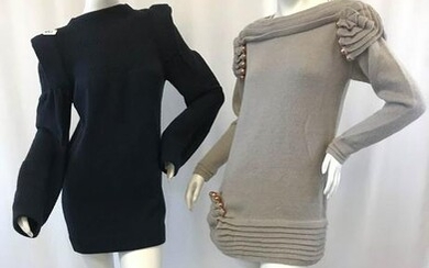 Two (2) Zandra Rhodes Hand-Knit Sweater Dresses C.