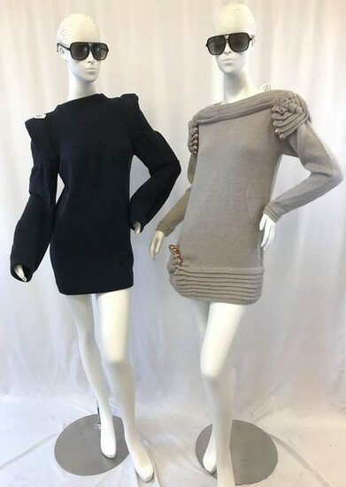 Two (2) Zandra Rhodes Hand-Knit Sweater Dresses C.
