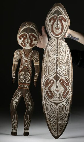 Two 20th C. Papua New Guinea Wood Carvings