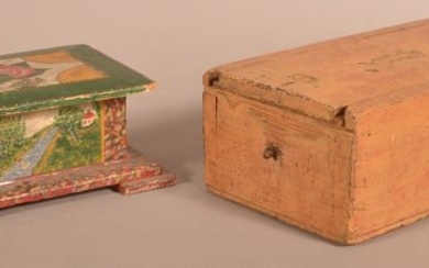 Two Various Painted Wooden Boxes.