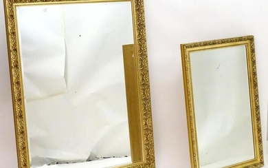Two modern mirrors with gilt surrounds and bevelled