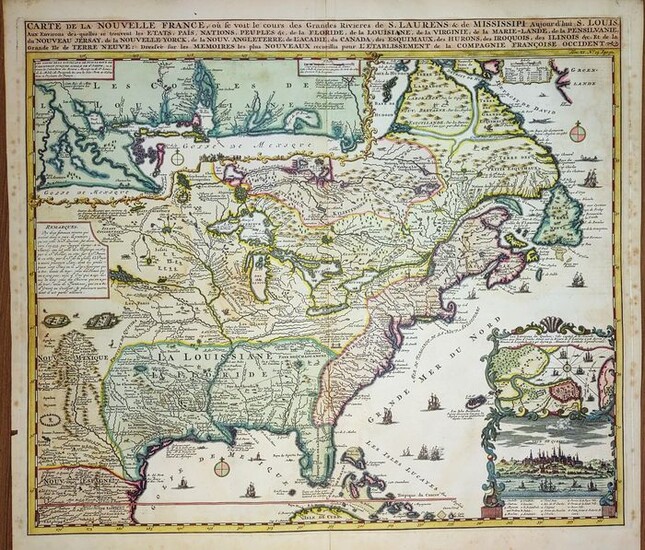 U.S., North America, Canada; Henri Chatelain - Carte De La Nouvelle France - 1701-1720