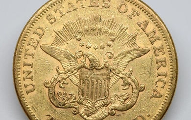 USA. Une pièce 20 dollars or. 1858. TB+