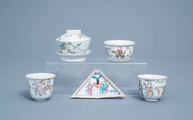 Un service à thé de cinq pièces en porcelaine de Chine famille rose, 19ème/20ème siècle
