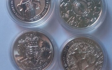 United Kingdom. Lot de 5 monete 2021 (3 x 1 Oz + 2 × 2 Oz)