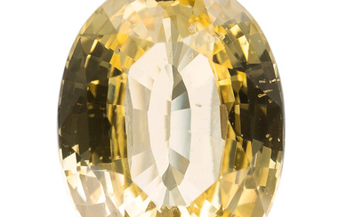 Unmounted Yellow Sapphire The oval-shaped modified brilliant-cut yellow sapphire...