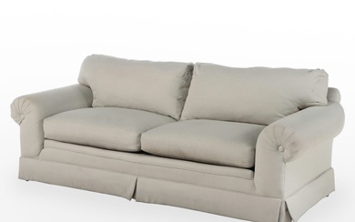 Upholstered Sofa with Tufted Arms