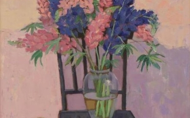 VLADIMIR LUNEVSKI (b.1949) 'Still life with flowers' 2008, oil...
