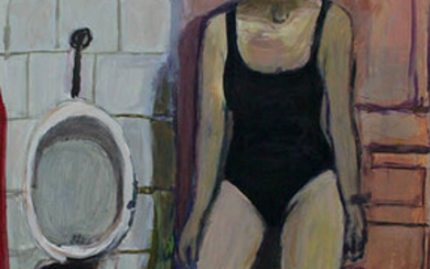 Vasya Horst; Bathroom on Vaska, 2017; ograit, acrylic; 150 x 100;
