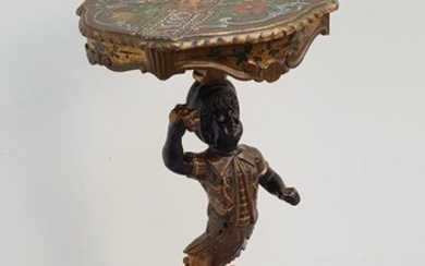 Venetian polychrome Blackamoor side table - Gilt, Wood - Late 19th century