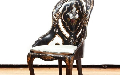 Victorian Chair Inlaid Mother of Pearl